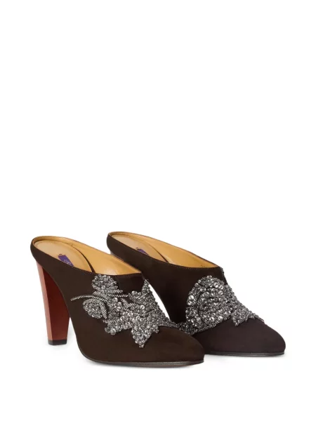 Papuci tip mules Ralph Lauren Collection maro