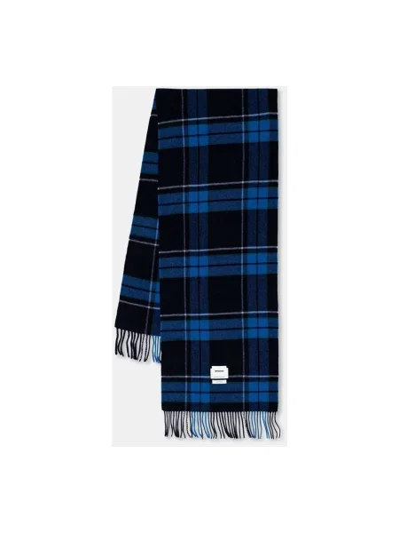Ader Error szalik wełniany MUFFLER wzorzysty niebieski
