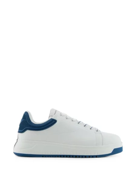 Sneakerși Emporio Armani din piele cu imagine alb