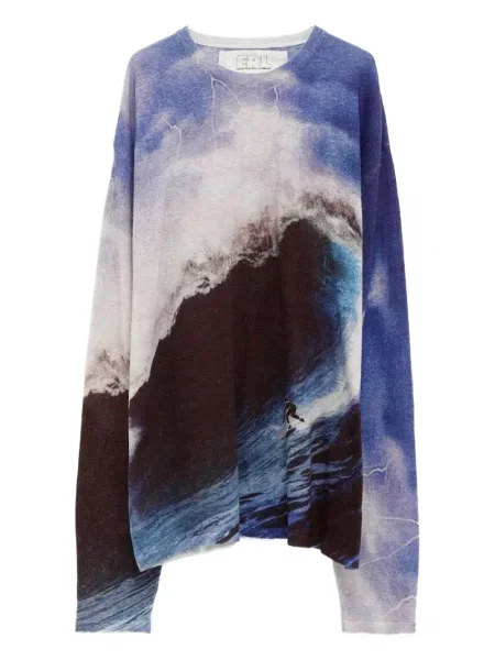 Žakárový svetr Erl modrý