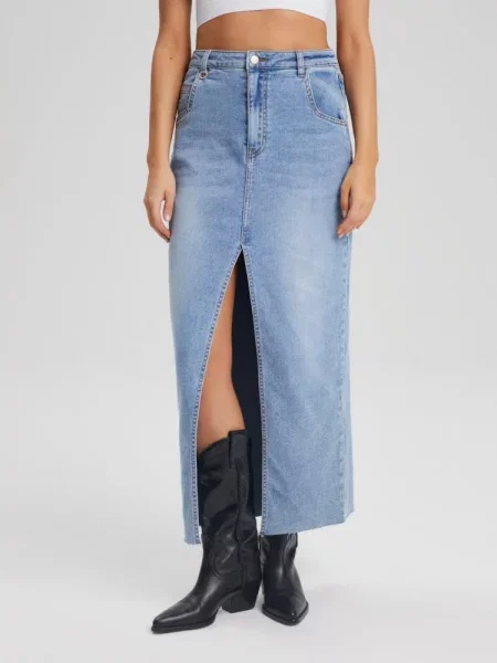 Джинсова спідниця DIVERSE бавовна/віскоза блакитний