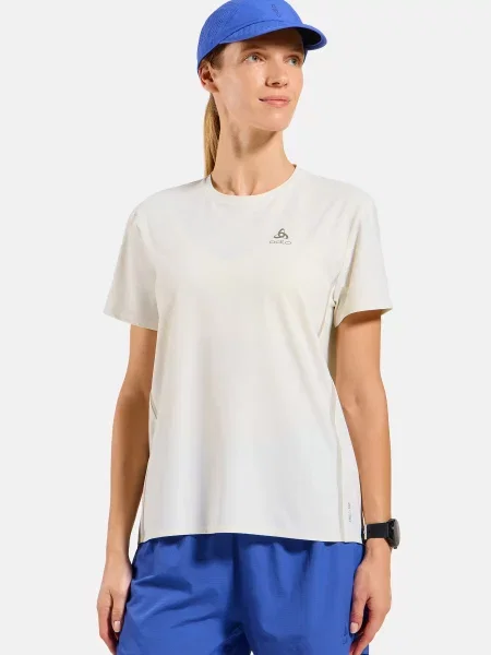 Koszulka z krótkim rękawem ODLO T-shirt crew neck s/s ZEROWEIGHT CHILL-TEC L beżowa