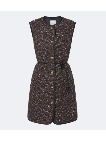 Vestă din puf Moncler de lână negru