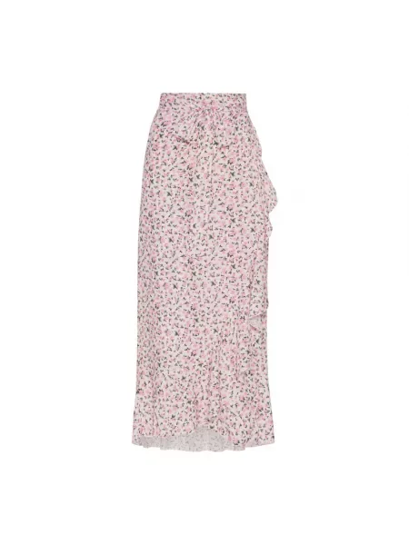 Wielobarwność spódnica American Dreams w kwiatki z falbankami różowa