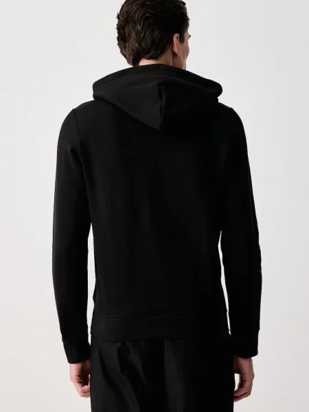 Calvin Klein Jeans bluza z kapturem z bawełną czarna