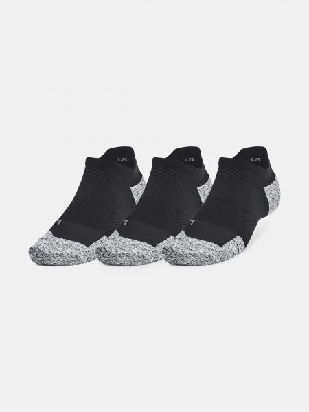 Bežecké ponožky Under Armour Dry Run Cushion No Show 3 pary black/pitch gray/reflective čierna