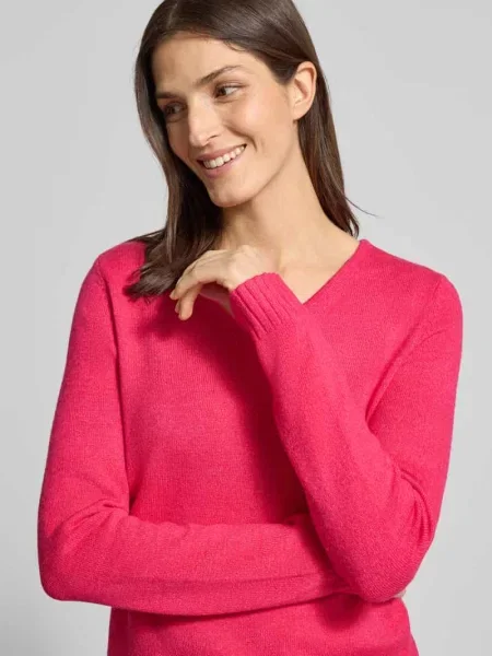 Bluzka z długim rękawem o kroju regular fit z w imitacji dzianiny model „Viril” Vila