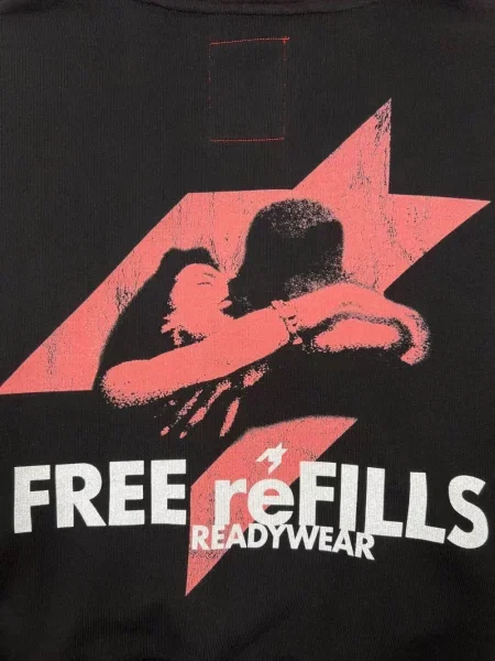 Hanorac cu glugă Free Refills cu imagine negru