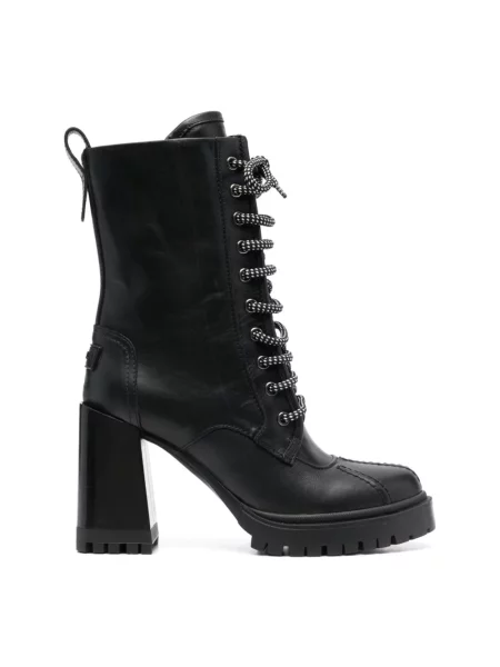 Buty trekkingowe Furla skórzane trekkingowe czarne
