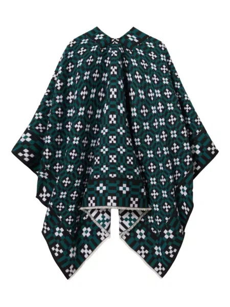 Geacă La Doublej cu imprimeu geometric verde