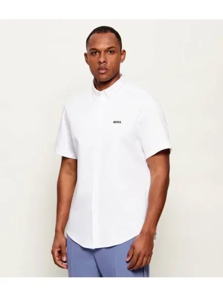 BOSS GREEN Cămașă ST_Motion S | stretch alb