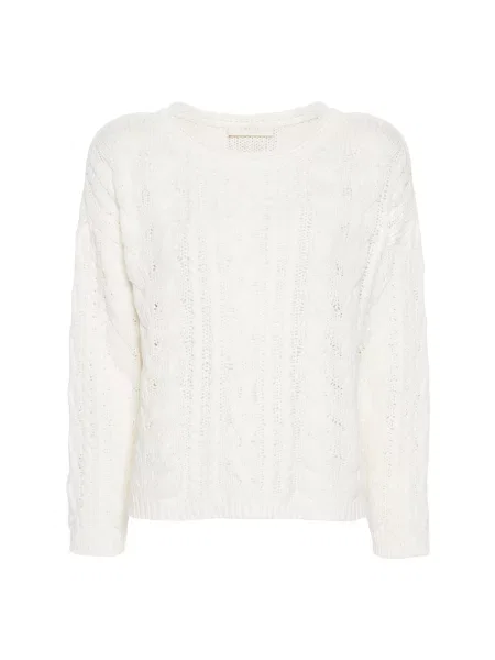 Dzianinowy sweter Twinset z logo niebieski