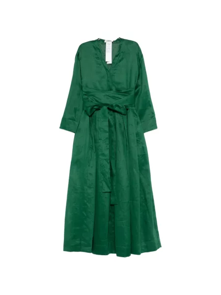 Rochie 's Max Mara cu decolteu în V cu legături de costum verde