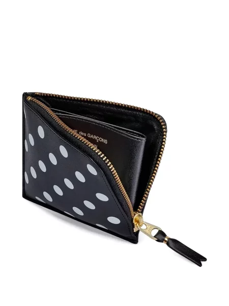 Portofel Comme Des Garcons Play cu buline cu imagine negru