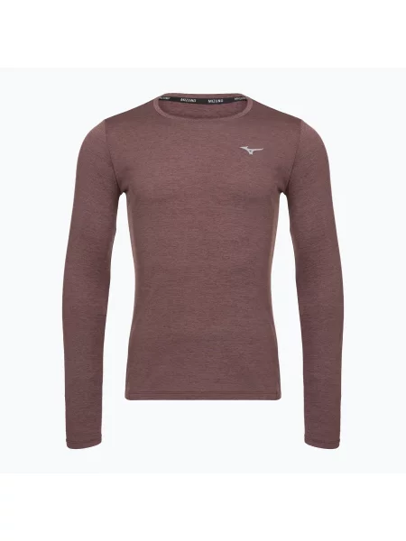 Longsleeve do biegania Mizuno Core Impulse Long Sleeve Tee pepper corn brązowa