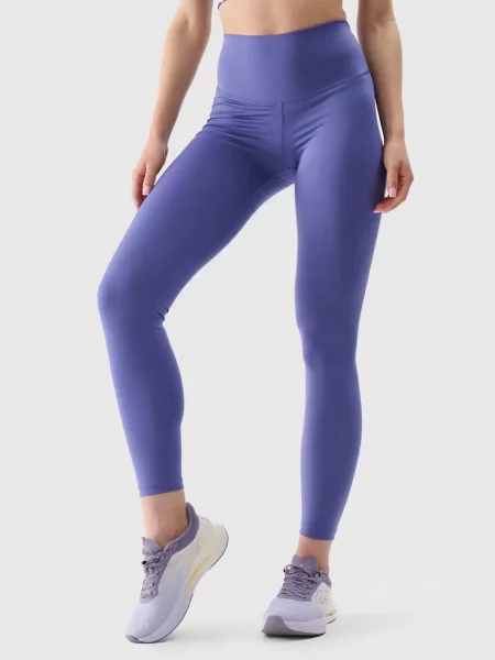 4F legginsy sportowe z wysokim stanem S fioletowe