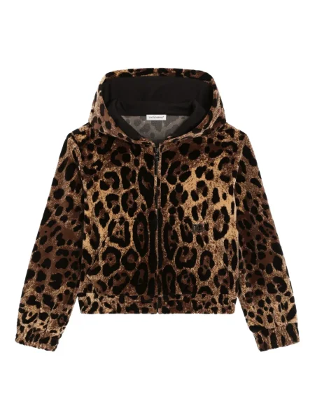 Bluza z kapturem dziecięca Dolce And Gabbana brązowa