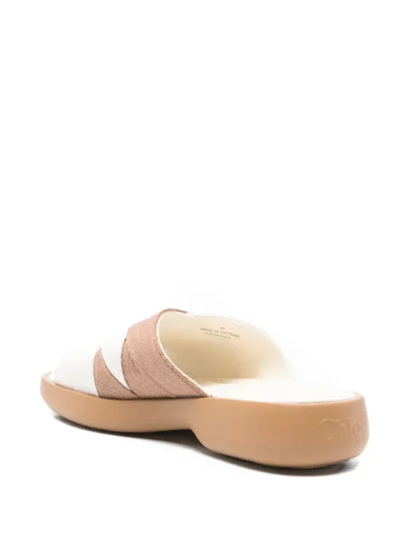 Sandale Chloé cu broderie alb