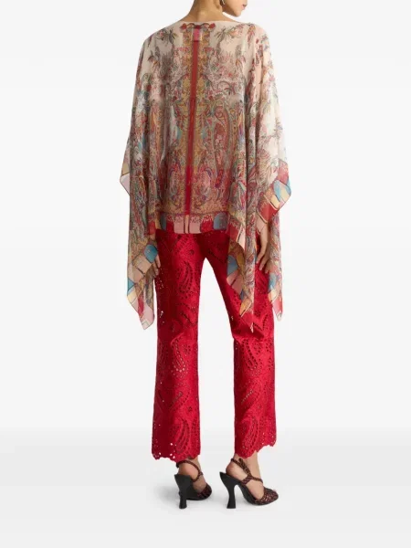 Poncho Etro de mătase cu model paisley