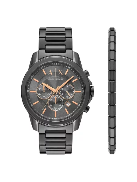Armani Exchange Ceas + brățară Banks Chronograph gri