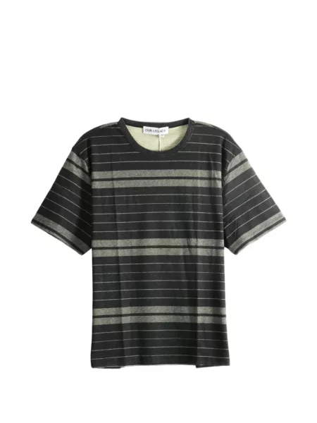 Tricou Our Legacy cu dungi cu imagine negru