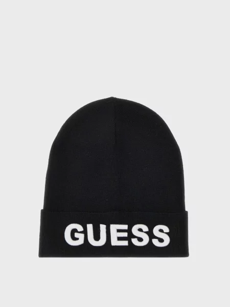 Шерстяная шапка Guess черная