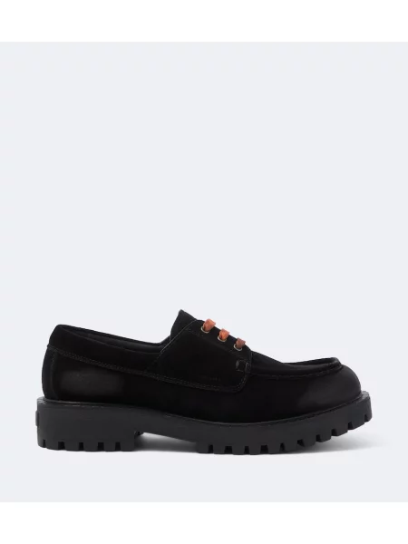 Pantofi loafer Prada din piele de căprioară negru