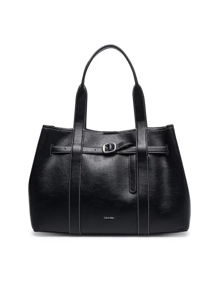Calvin Klein Τσάντα Buckle Medium Work Tote μαύρο