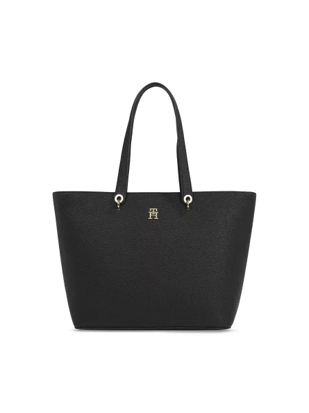 TOMMY HILFIGER Nakupovalna torba / srebrna črna