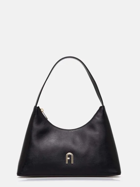 Кожена чанта Furla черно