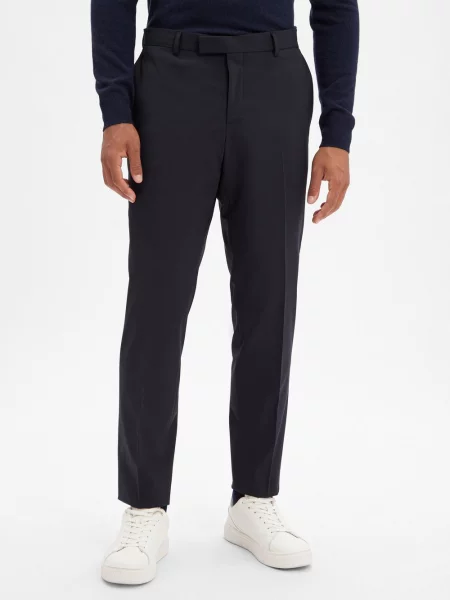 BOSS spodnie z wełny dziewiczej Baukasten H-Gio-MM-C-NF Mężczyźni Slim Fit jednolity 26 niebieski