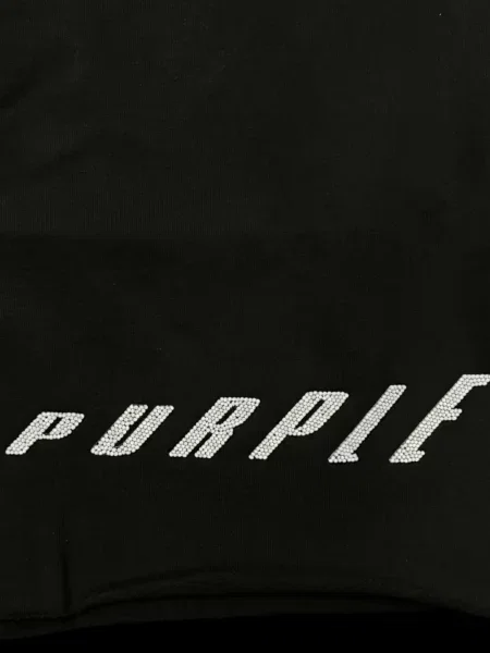 Шорти Purple Brand с автограф с връзки черно