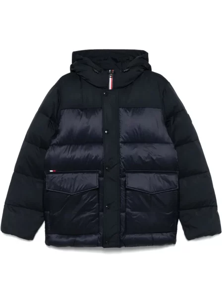 Geacă Tommy Hilfiger cu glugă albastru