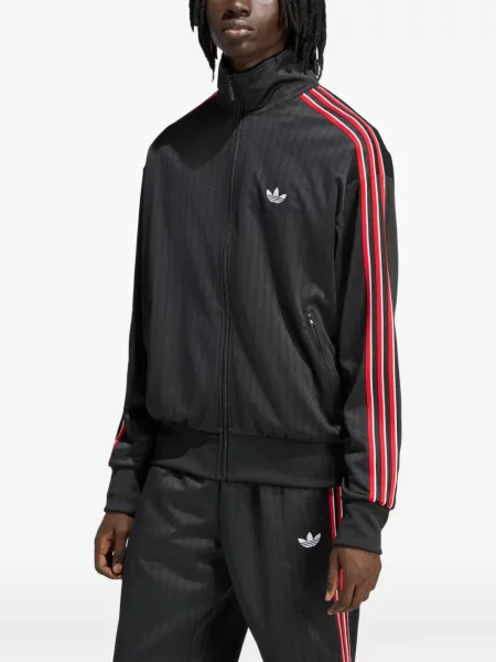 Ριγέ μπλούζα Adidas με κέντημα από διχτυωτό μαύρο