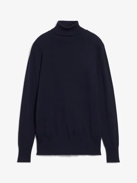 Sweter z golfem z cienkiej dzianiny niebieski