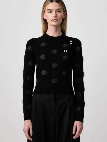 Fred Perry sweter z wełną czarny