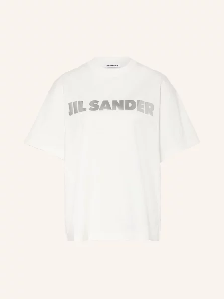 Jil Sander Oversized Tričko / stříbrná bílá