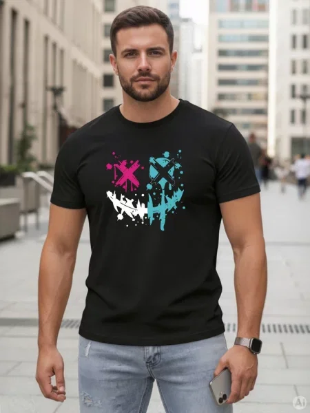 T-shirt streetwear Dstreet czarny