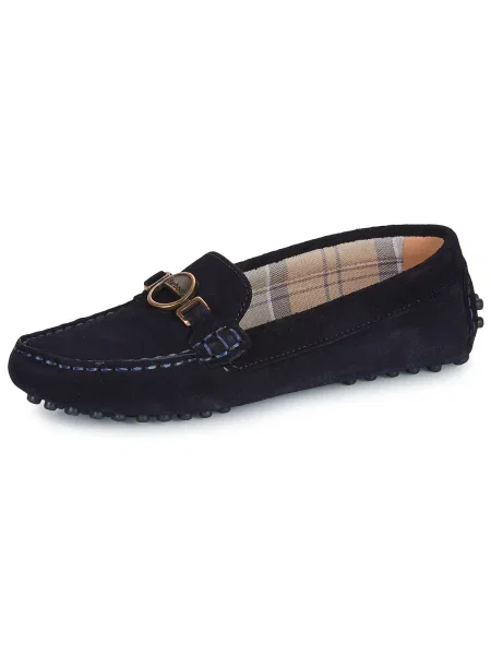 Barbour mocasini pentru femei din piele întoarsă Laire albastru
