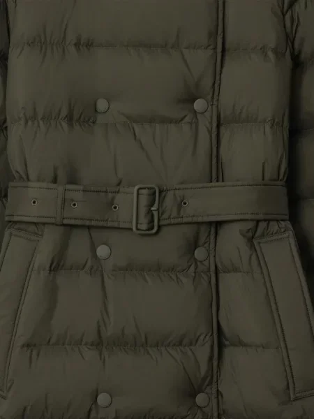 Palton Burberry cu glugă verde