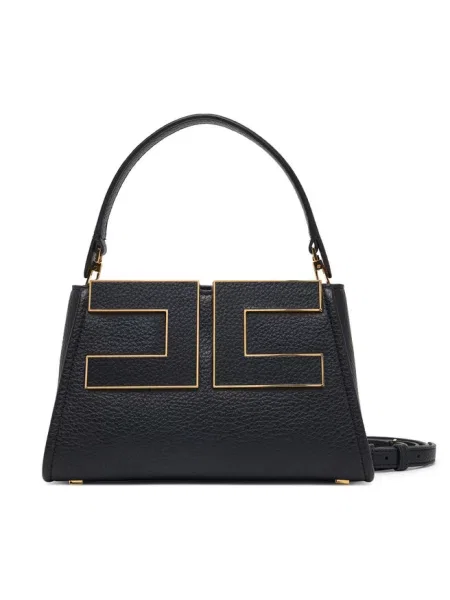 Torebka crossbody Elisabetta Franchi skórzana czarna