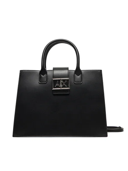 Geantă shopper Armani Exchange din piele negru