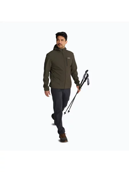 Kurtka przeciwwiatrowa Jack Wolfskin Wild Winds Hooded brązowa