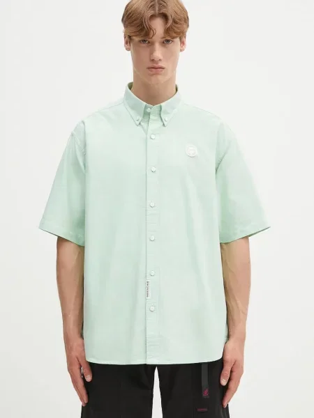 AAPE cămașă din Now Short cu guler button-down relaxed verde