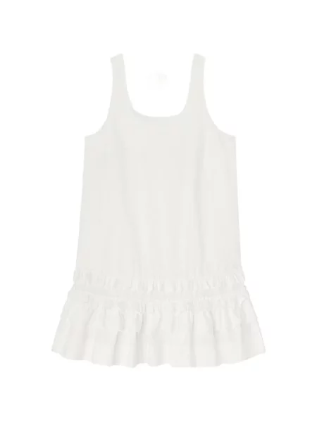 Rochie mini Ganni cu volane alb