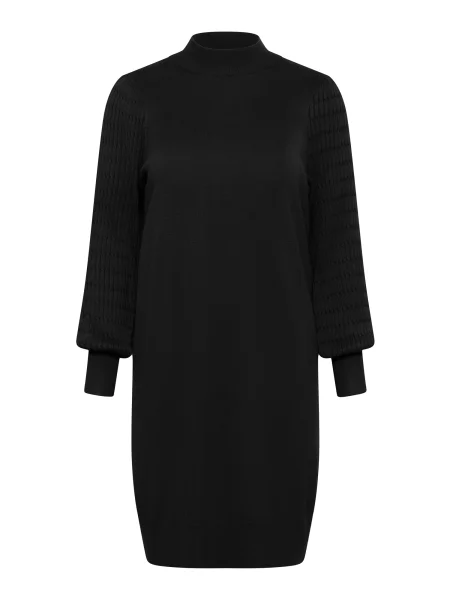 KAFFE CURVE Pletena obleka KCLini' črna
