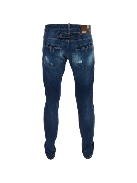 Džíny Dsquared2 s oděrkami modré