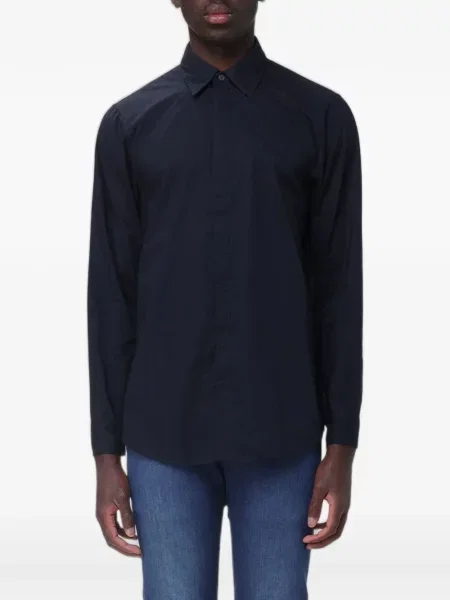 Cămașă Armani Exchange cu autograf albastru