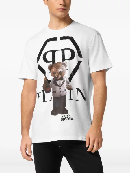 Tricou Philipp Plein teddy alb