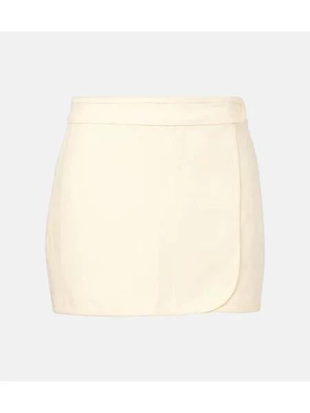 Lniana spódnica Sir. kopertowa biała